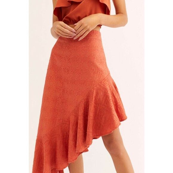 NEW FREE PEOPLE SERENA ASYMMETRICAL MIDI SKIRT - Picture 3 of 3